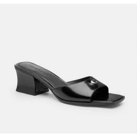 Coach Sculpt C Sandals Women's Black Size 9.5 Designer Open Toe Formal - Picture 1 of 5
